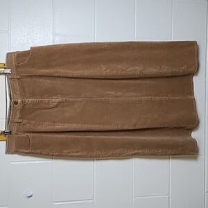 Relaltivity Soft Velvety Brushed Corduroy Stretch midi Boot Skirt 2 Pockets 18